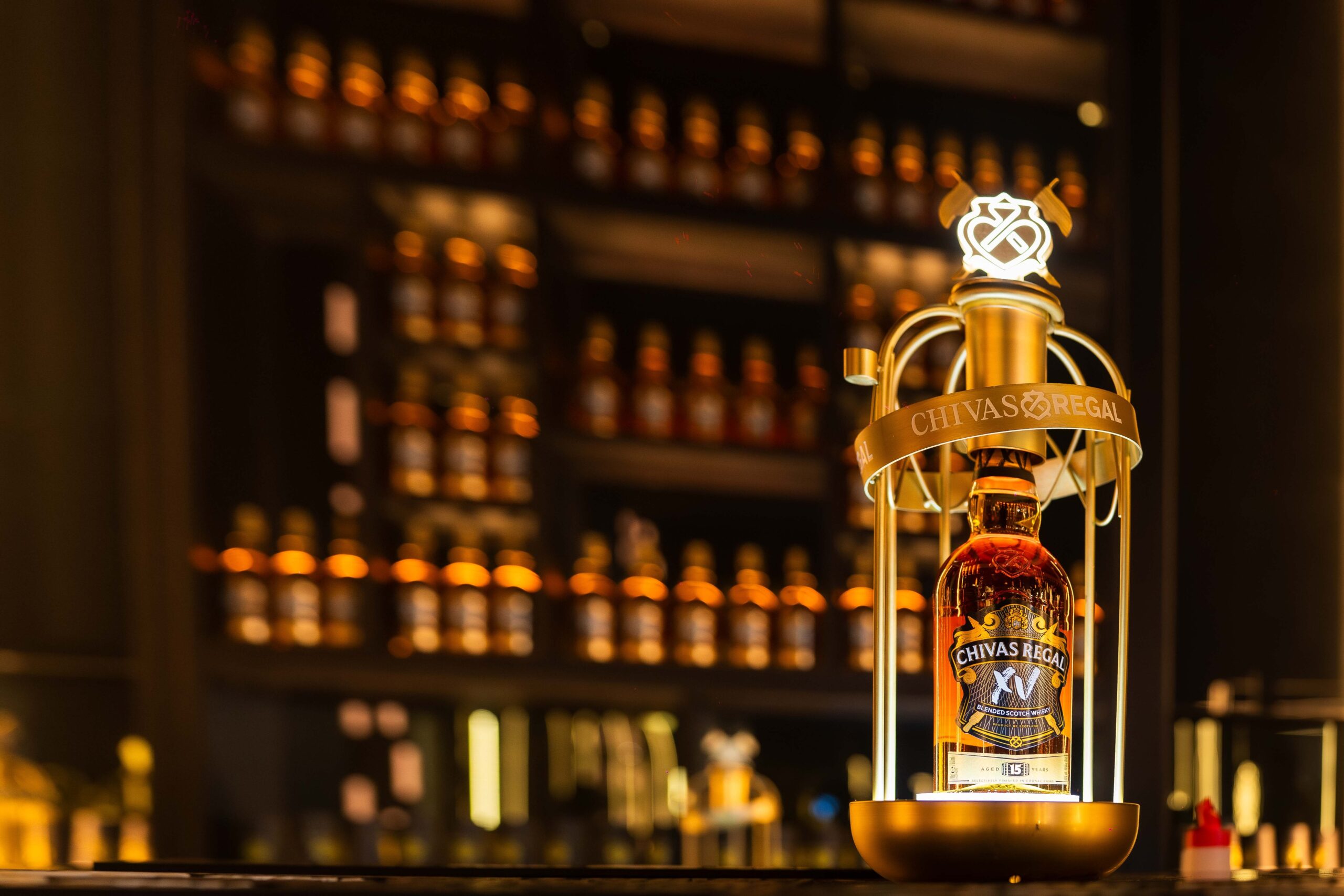 Chivas Regal XV Bottle Luckenbooth Gold Sceptre